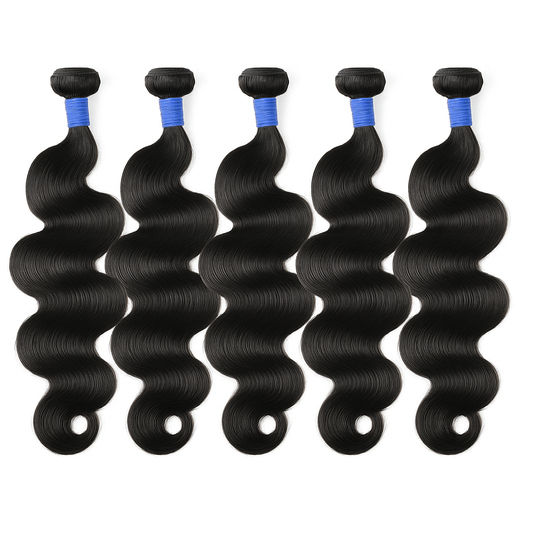 Body Wave Human Hair Bundles – 100% Unprocessed Virgin Hair Weave, Natural Black, Double Weft, Soft & Shiny