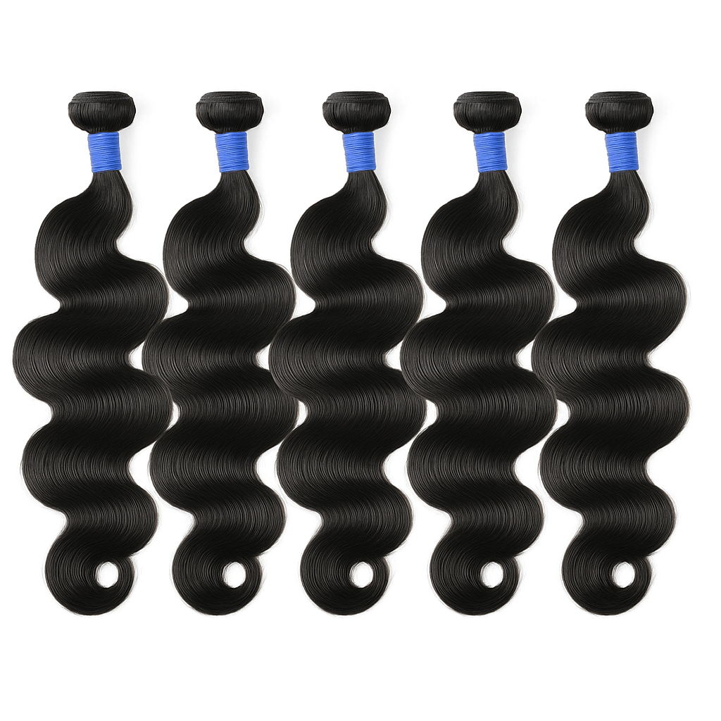 Body Wave Human Hair Bundles – 100% Unprocessed Virgin Hair Weave, Natural Black, Double Weft, Soft & Shiny