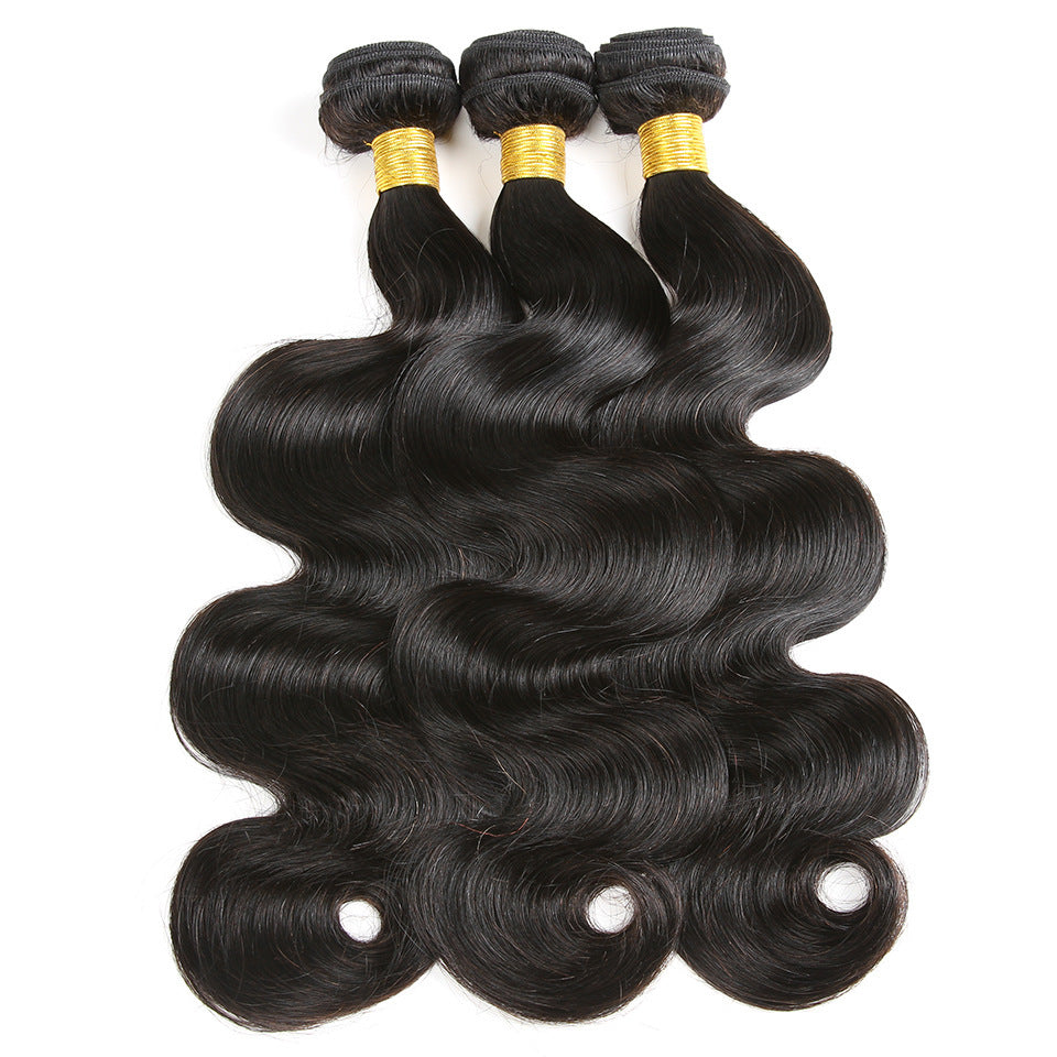 Virgin Body Wave Human Hair Bundles – Natural Black, Soft & Tangle-Free Weft Extensions