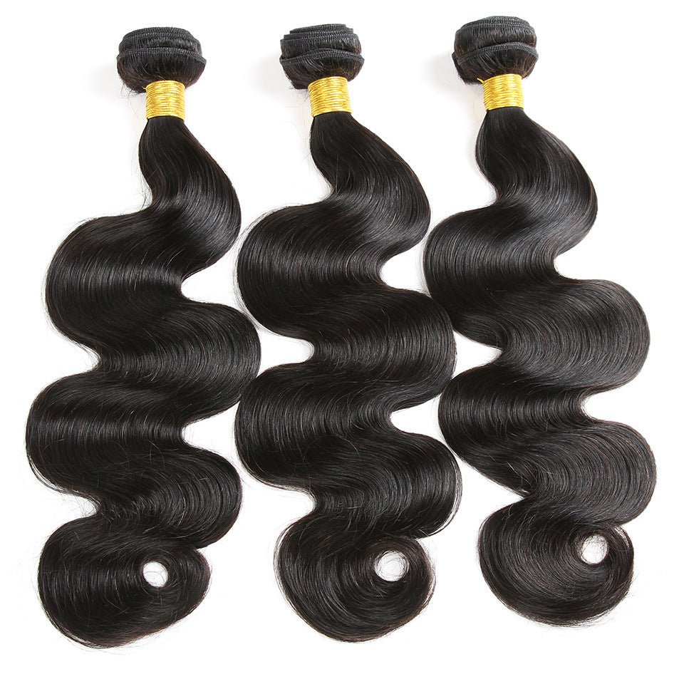 Virgin Body Wave Human Hair Bundles – Natural Black, Soft & Tangle-Free Weft Extensions