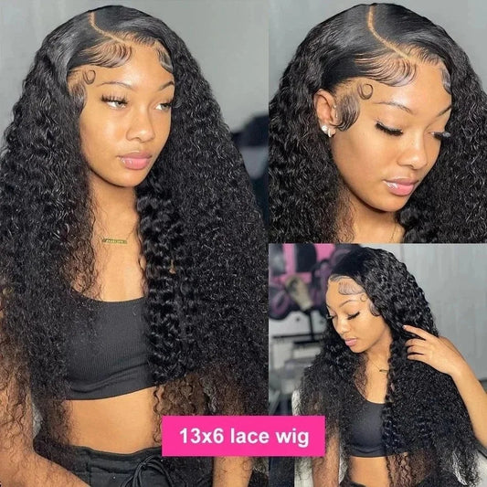 Deep Wave Lace Front Wig 13x6 Hd Lace Frontal Wig 4x4 13x4 Curly Human Hair Wigs For Women 360 Pre Plucked Lace Wig 250 Density