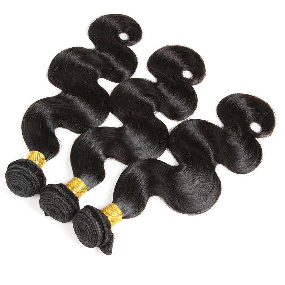 Virgin Body Wave Human Hair Bundles – Natural Black, Soft & Tangle-Free Weft Extensions